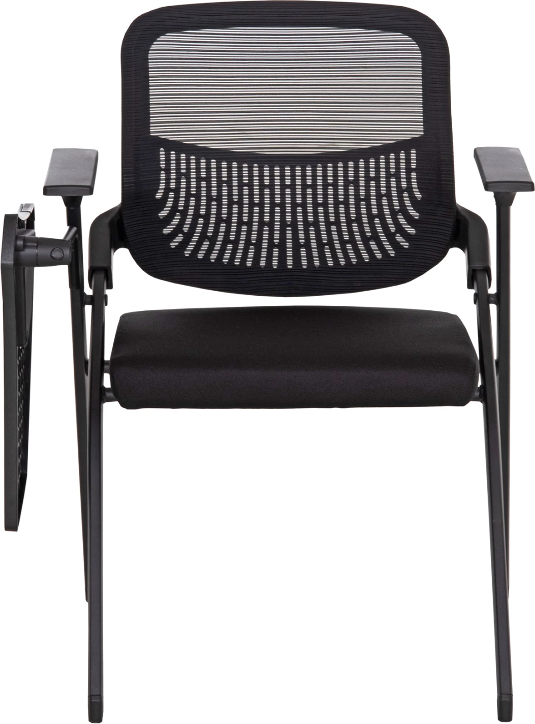 Karrige konferencash palosëse me tavolinë shkrimi DENO FH1209.01, material rrjetë e zezë, 60x59x87cm, set prej 2 copash