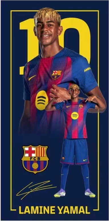 Peshqir plazhi FC Barcelona Yamal microfiber 70x140