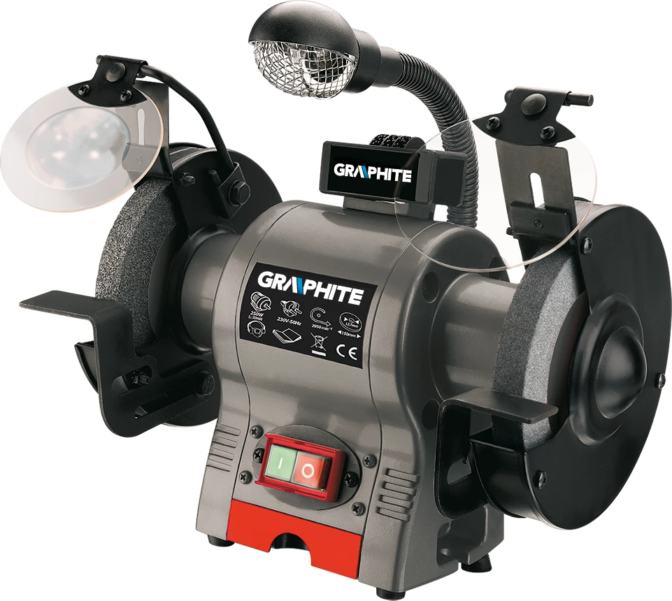 Brus tavoline Graphite 59G383 370W, disk 150 mm, 2850 rpm, gri/kuqe