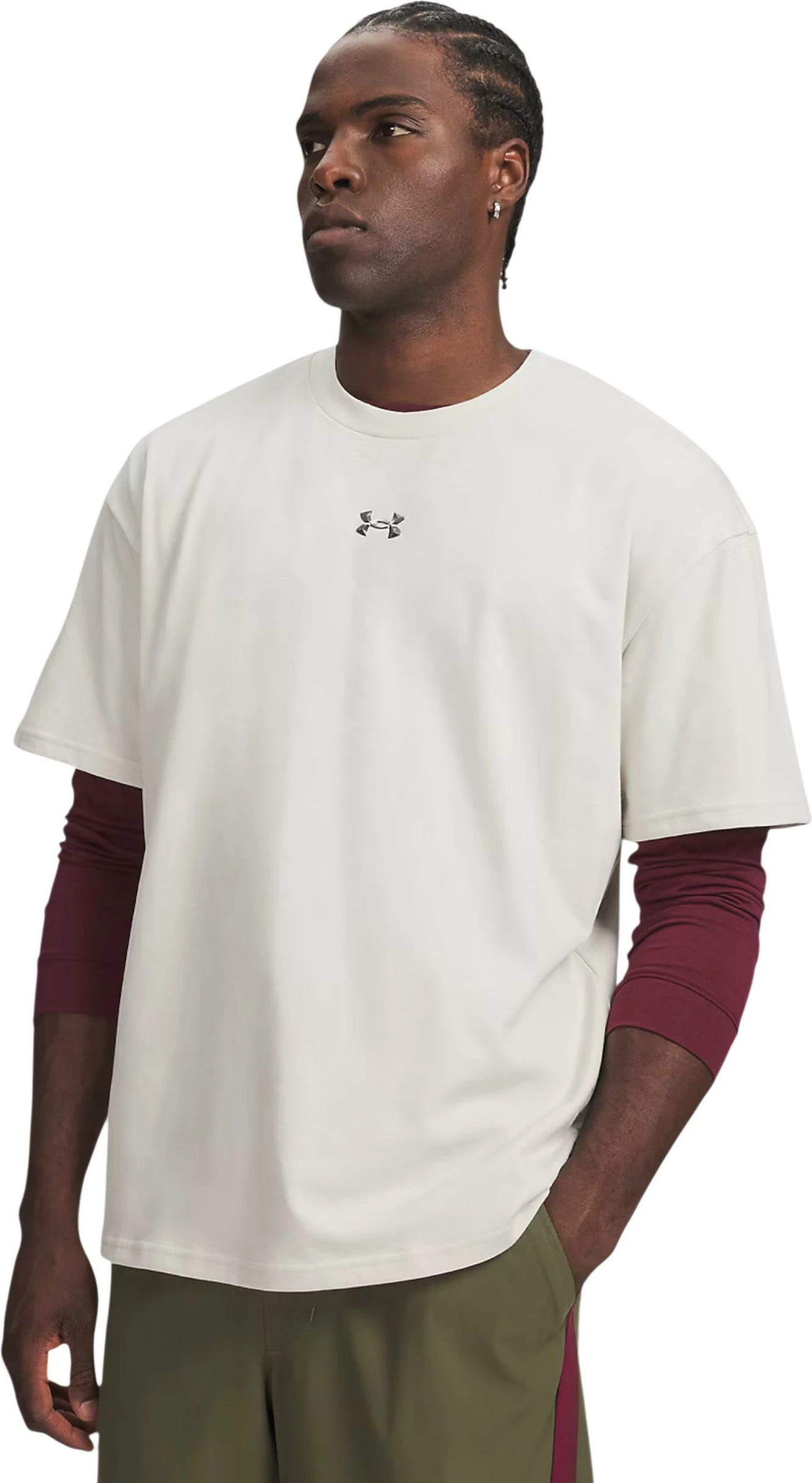 Maicë për meshkuj Under Armour UA M HWT Metal Logo SS 77-6013618, fildishi