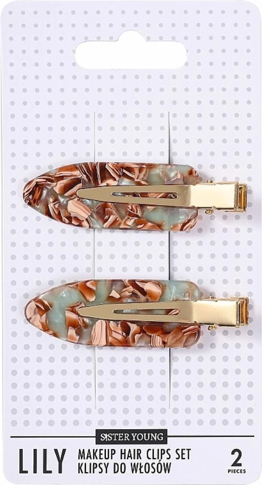 Kapëse flokësh për grim Sister Young Lily për femra Green Coffee 2 copë