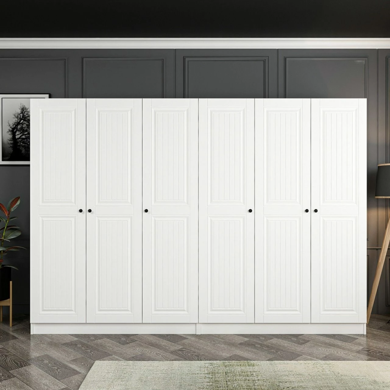 Dollap i bardhë për rroba, Skye Decor, Kale - 4011, 270x190x52 cm