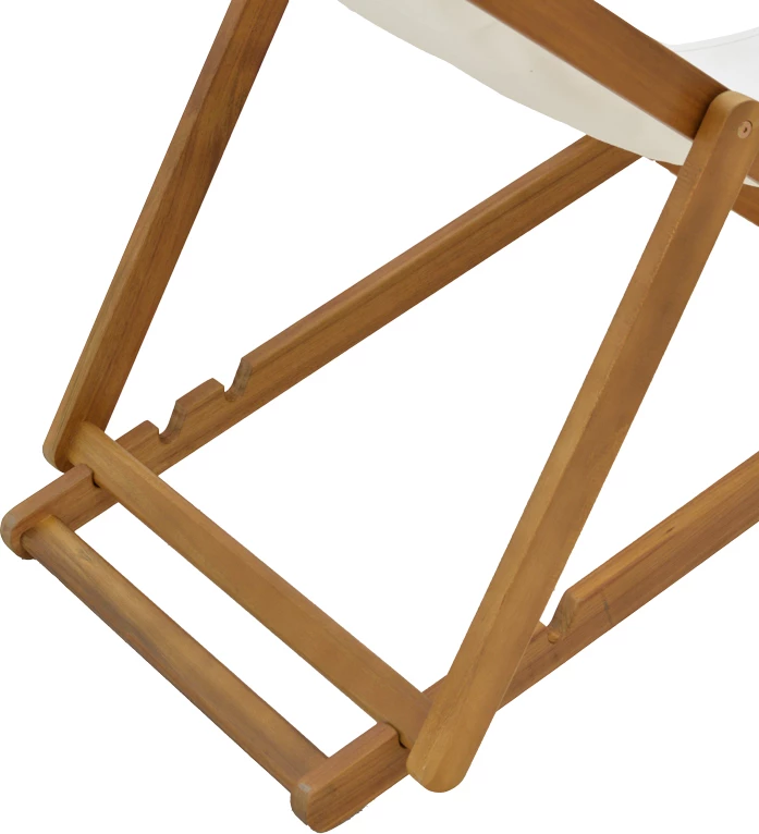 Shezlong Franclow dru akacie natyrale-pëlhurë pvc e bardhë