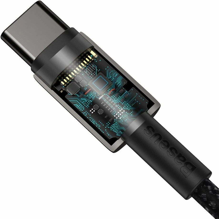 Kabllo Baseus CATWJ-A01 USB-C në USB-C, 2m, 100W, e zezë