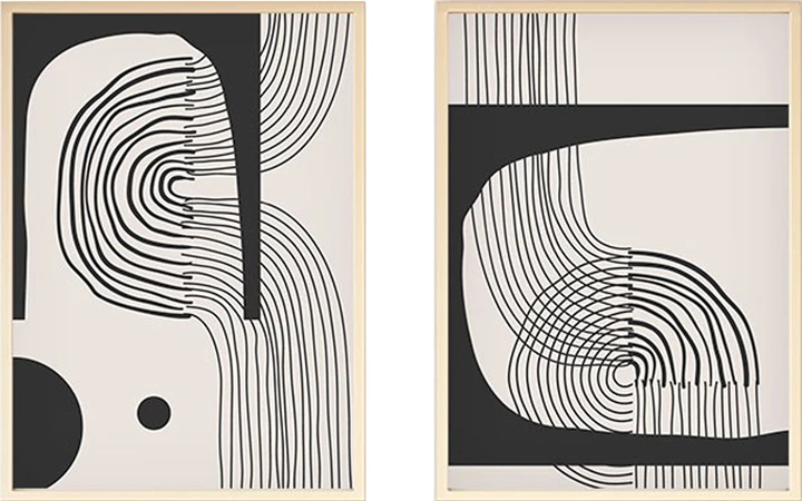 Pikturë kanavacë Bajou, dy pjesë, printim digjital, shumëngjyrëshe, 50x3x70cm