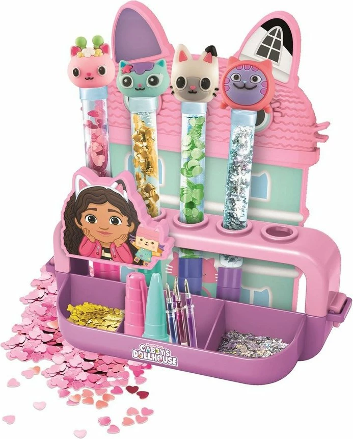 Set kreativ për krijim lapsash Clementoni Idea Art Pen Factory "Gabby's Dollhouse" 18214, 5 lapsa, 25+ aksesorë