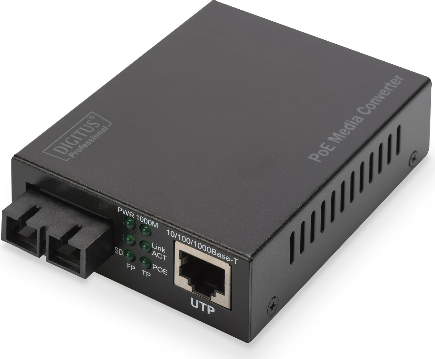 Konvertues media PoE Digitus Gigabit RJ45/SC, Single-Mode, 1000Mbps, i zi