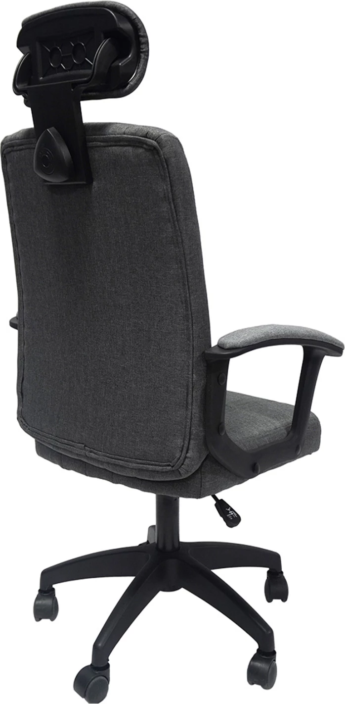 Karrige zyre NIMBLE FH1199.12, pëlhurë gri, kornizë dhe bazë najloni e zezë, 51x61x130H cm