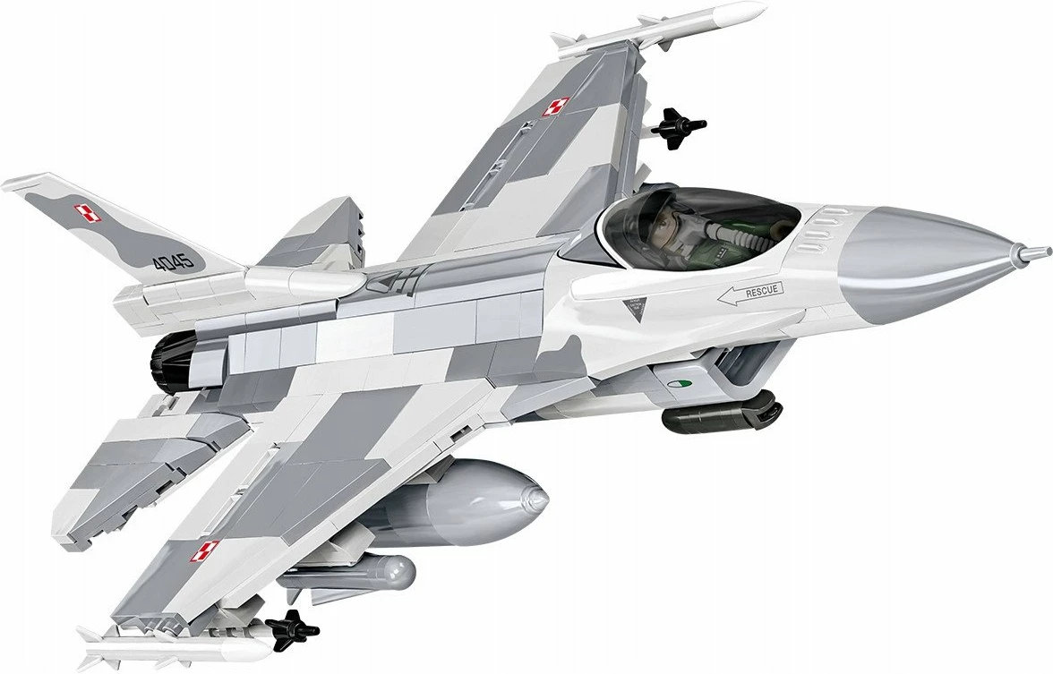 Set blloqe ndërtimi Cobi Armed Forces F-16C Fighting Falcon 5910, 463 copë, shkallë 1:48, gri