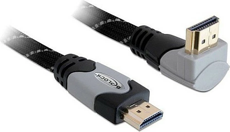 Kabllo HDMI DeLOCK High Speed 1.4, 3m, 4K/3D, me Ethernet, e zezë/gri