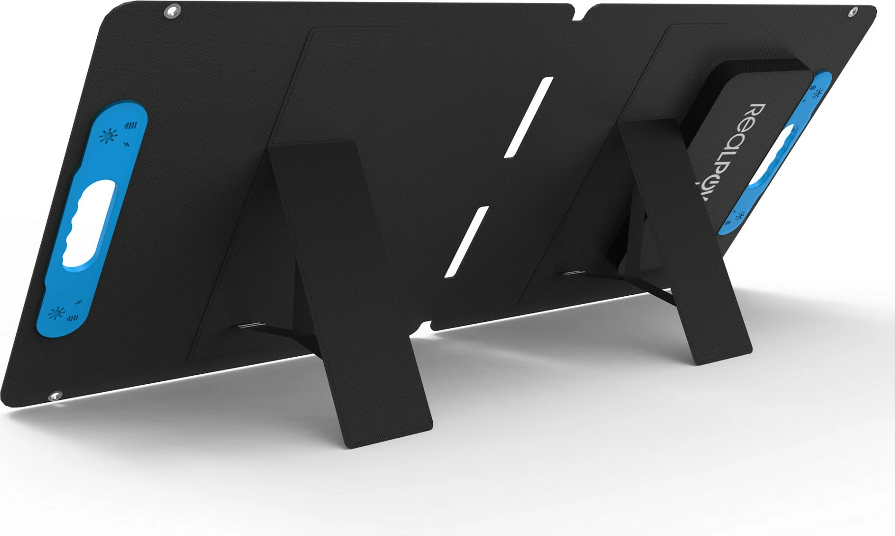 Panel diellor i palosshëm RealPower SP-100E 100W, monokristalin, USB-A/USB-C, Anderson, zi/kaltër