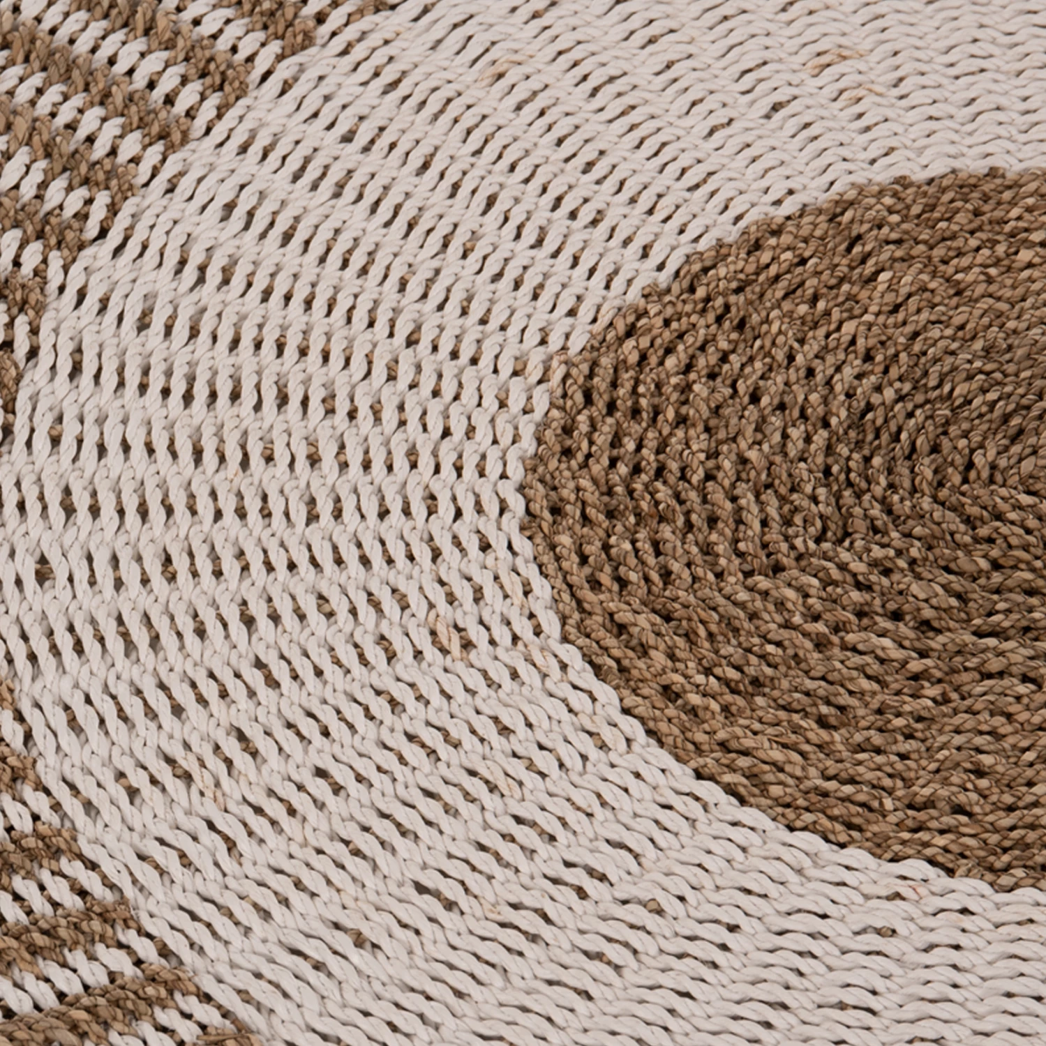 Tapet i rrumbullakët KIRKI, fibra natyrale bar deti, ngjyrë bardhë-natyrale, Φ120 cm