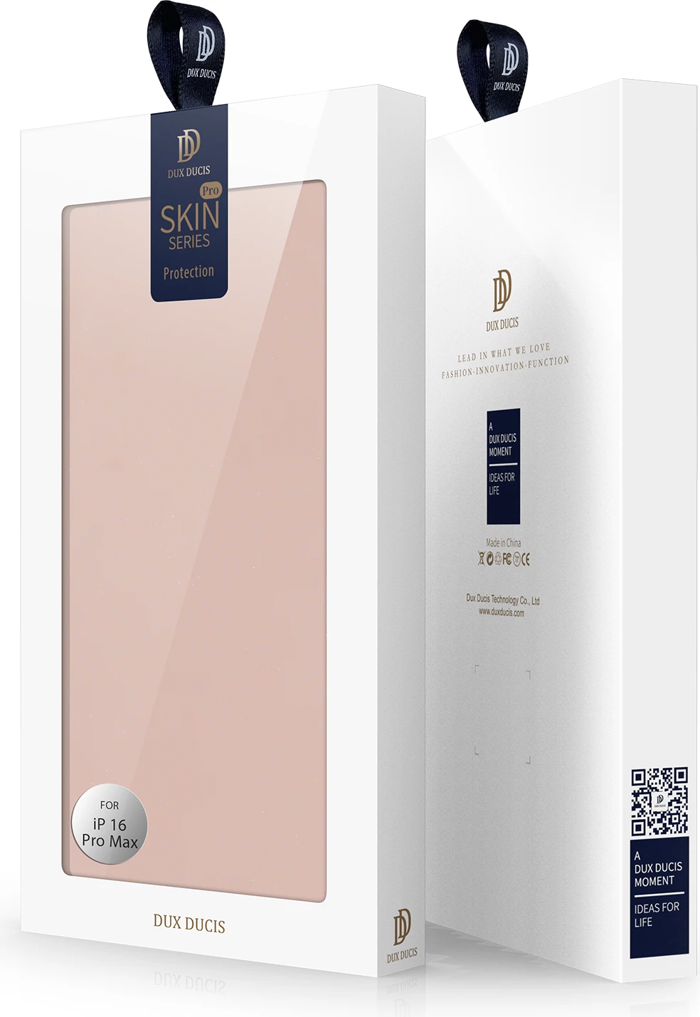 Mbështjellës Dux Ducis Skin Pro për iPhone 16 Pro Max, me kapak dhe xhep për kartela, Rozë