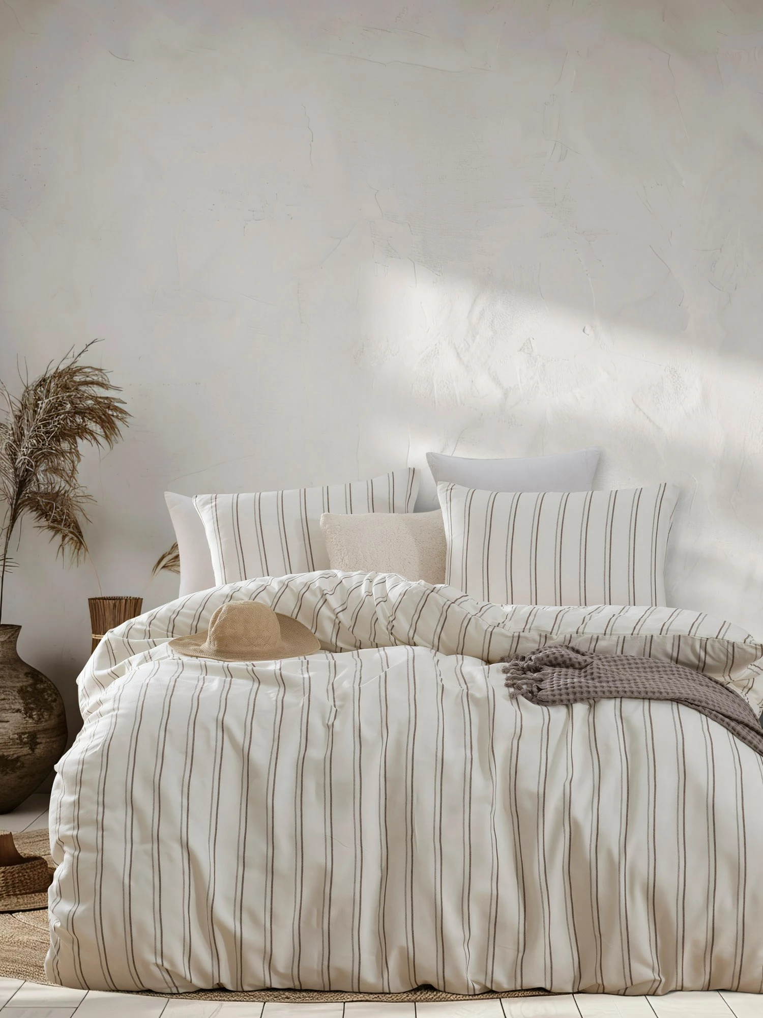 Set mbulesë për jorgan dopio, L'Essentiel Linge de Maison, Hamilton, bezhë