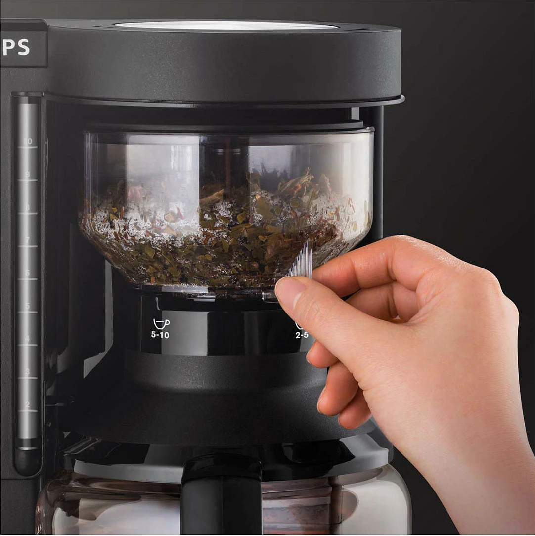Aparat kafeje Krups 8508 Duothek Plus, 10 filxhanë, manual, i zi