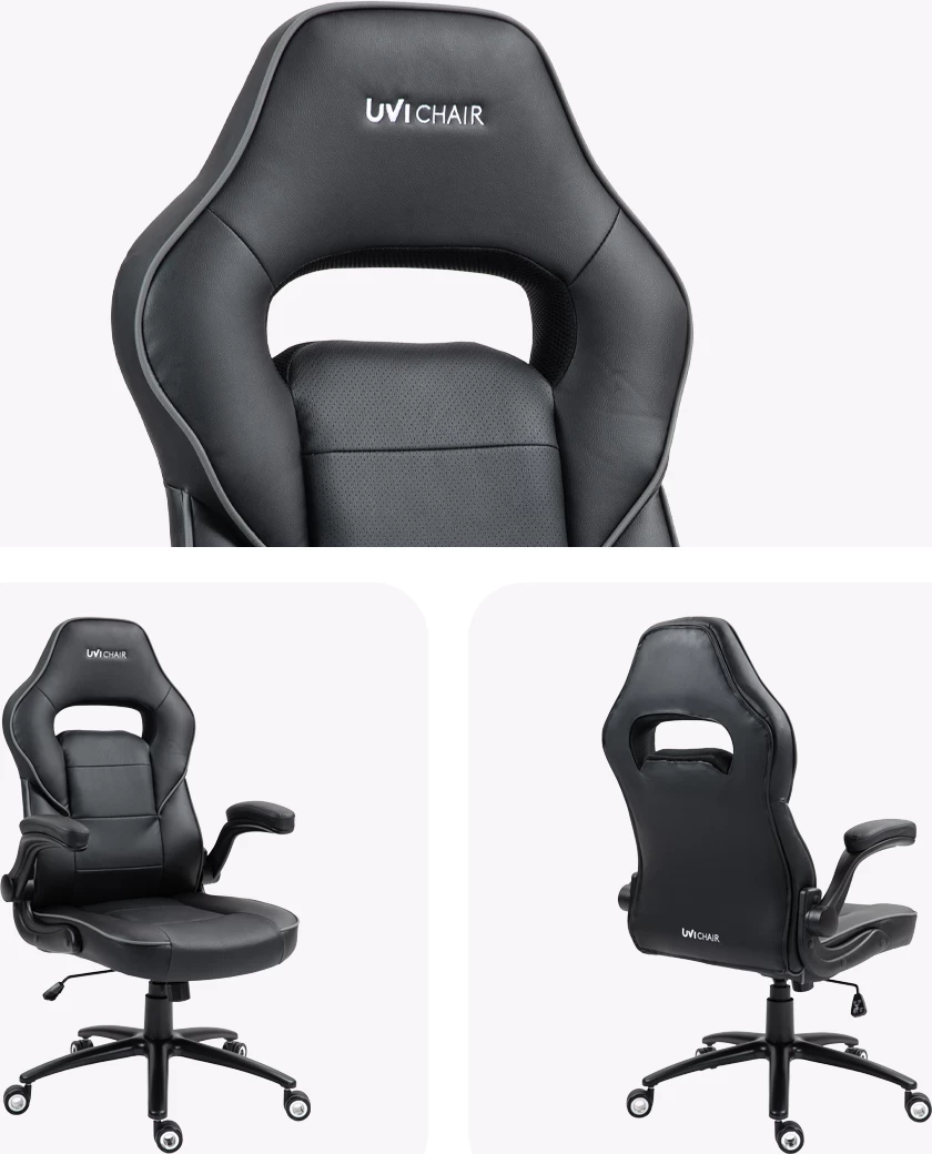 Karrige zyre UVI Simple Office UVI7000, lëkurë PU, e zezë