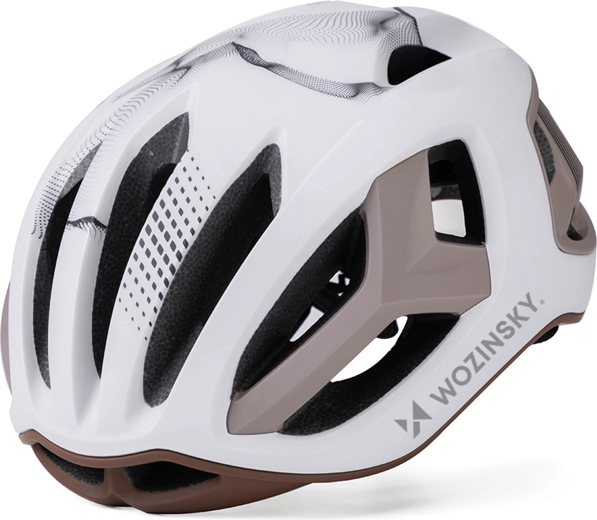 Helmetë biçiklete rrugore Wozinsky HT-68TL, madhësi L 57-62 cm, me dritë të pasme, taupe