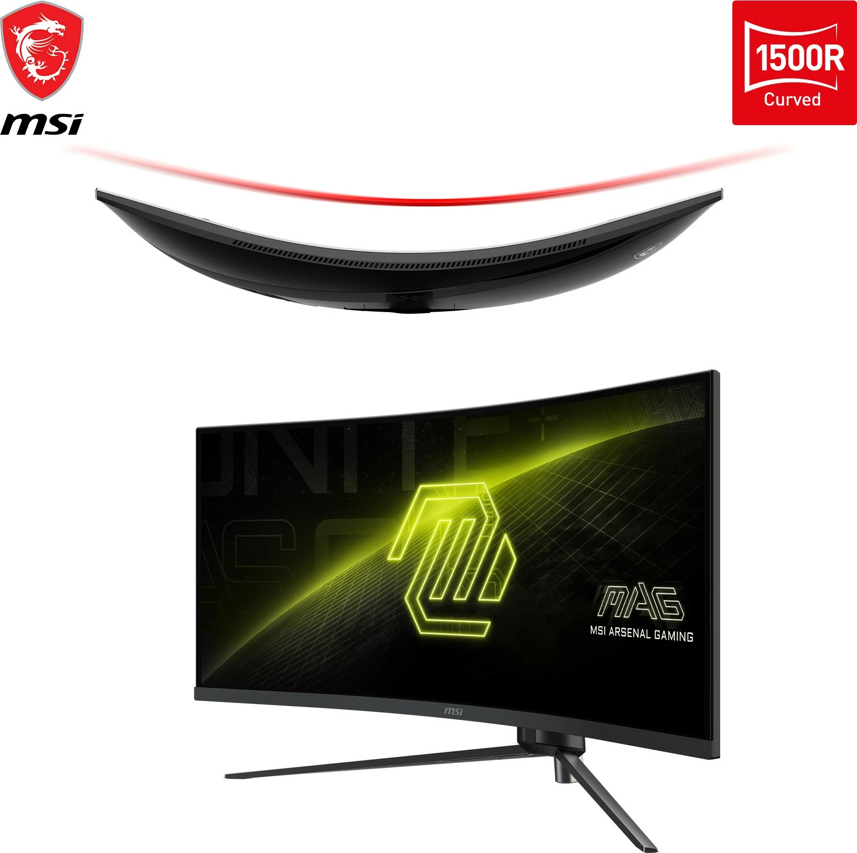 Monitor MSI MAG 345CQRDE 34 inç, UWQHD, 180Hz, i lakuar, i zi