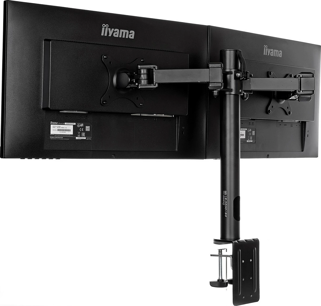 Mbajtës dual monitori iiyama DS1002C-B1, VESA 75x75/100x100, i zi
