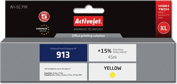 Ngjyrë Activejet AH-913YR për printer HP, e verdhë