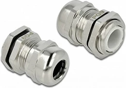 Kabel-gland DeLOCK PG9, metal (brass), IP68, për kabllo 8 mm, argjendtë