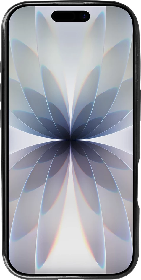 Mbështjellës MagSafe silikoni ONASI 23885 për iPhone 17, me glitter, e zezë transparente