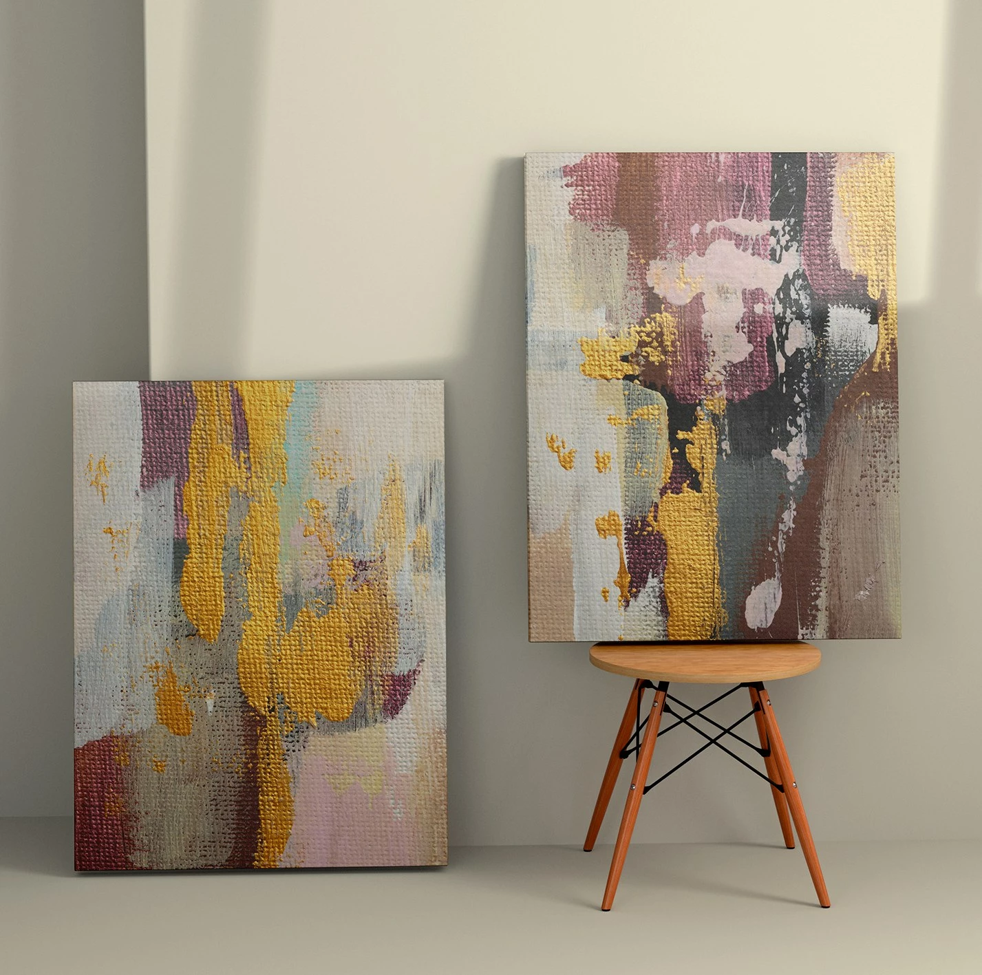 Piktura dekorative në kanavacë, 2 copë, shumëngjyrëshe, Wallity, 50x70cm