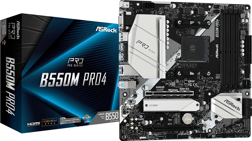 Pllakë amë ASRock B550M PRO4, micro ATX, Socket AM4, 128GB DDR4