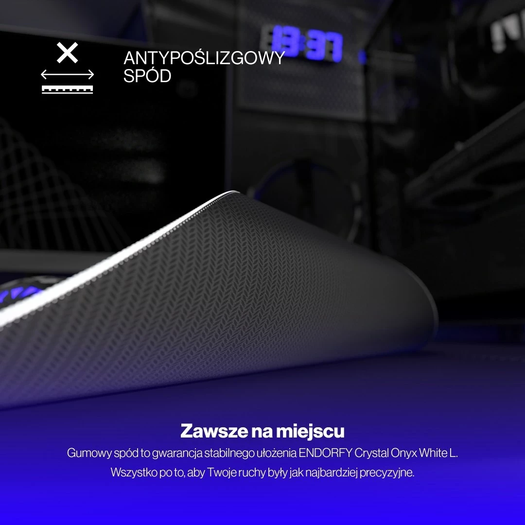 Mauspad Endorfy Crystal Onyx, L, e bardhë