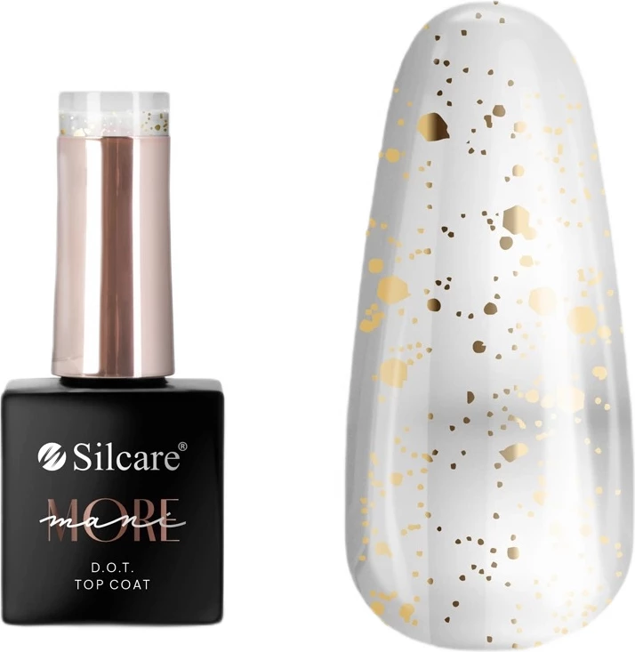 Top coat për thonj Silcare maniMORE DOT Gold për femra, 10g