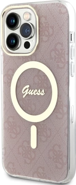 Mbështjellës Guess 4G MagSafe për iPhone 14 Pro Max, rozë