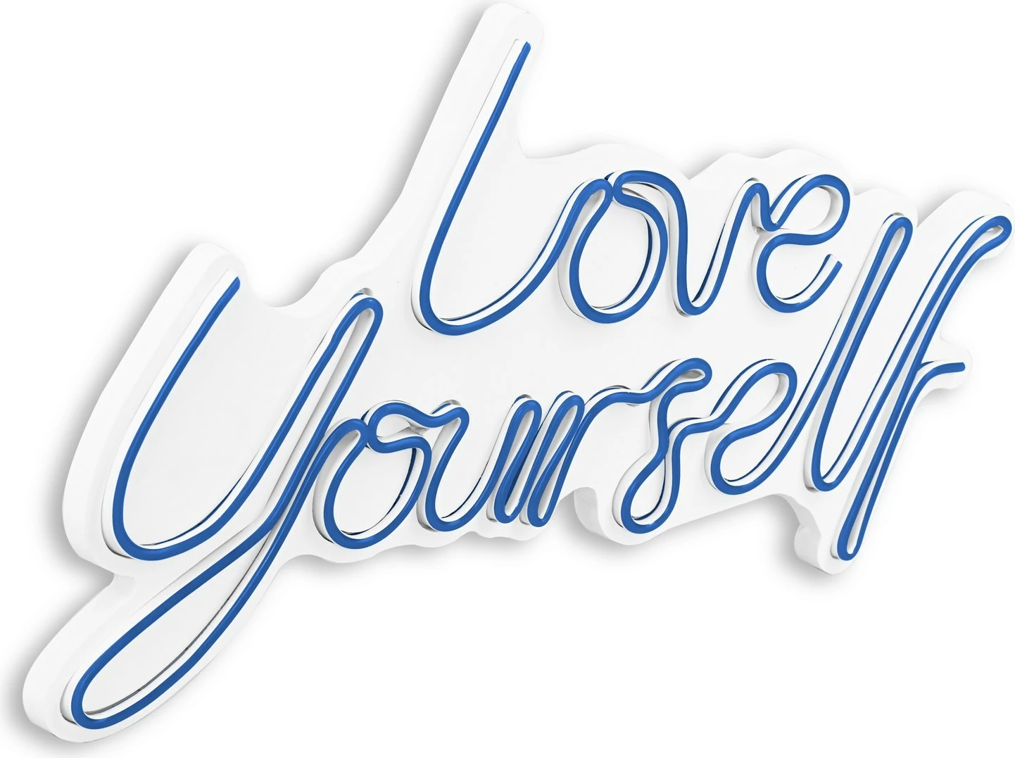 Dekor dritash LED plastike, ‘Love Yourself’, ngjyrë e kaltër