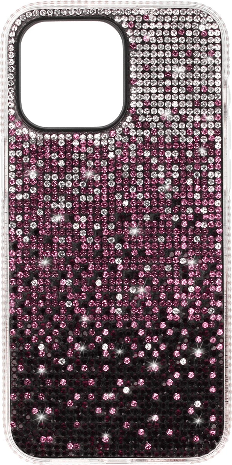 Mbështjellës silikoni ONASI Star Light për iPhone 13 / iPhone 14, me glitter dhe gurë dekorativ, rozë