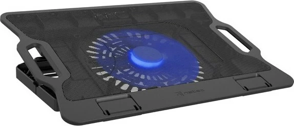 Mbajtëse ftohëse për laptop NATEC DIPPER 2, 17.3", 1 ventilator, USB, e zezë me dritë blu