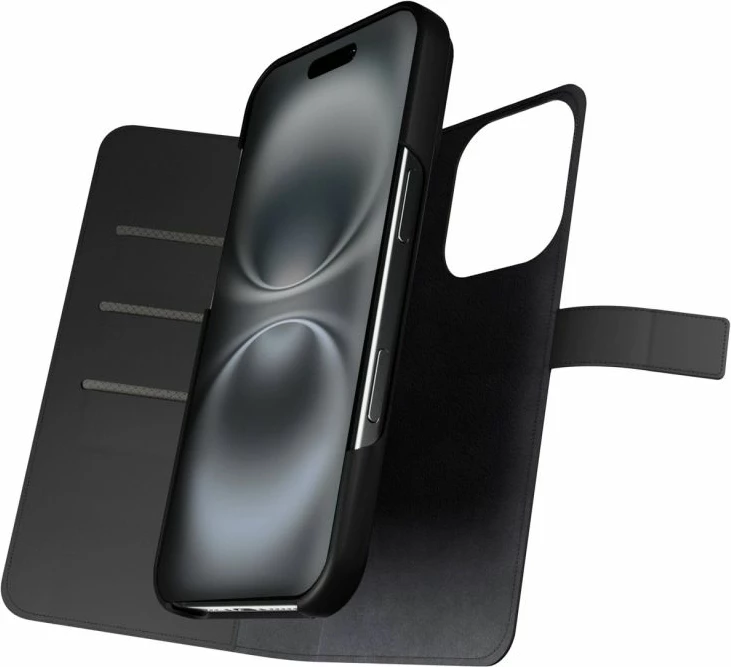 Kuti portofol për iPhone 16 Pro Puro Wallet Detachable MagSafe 2in1, e zezë
