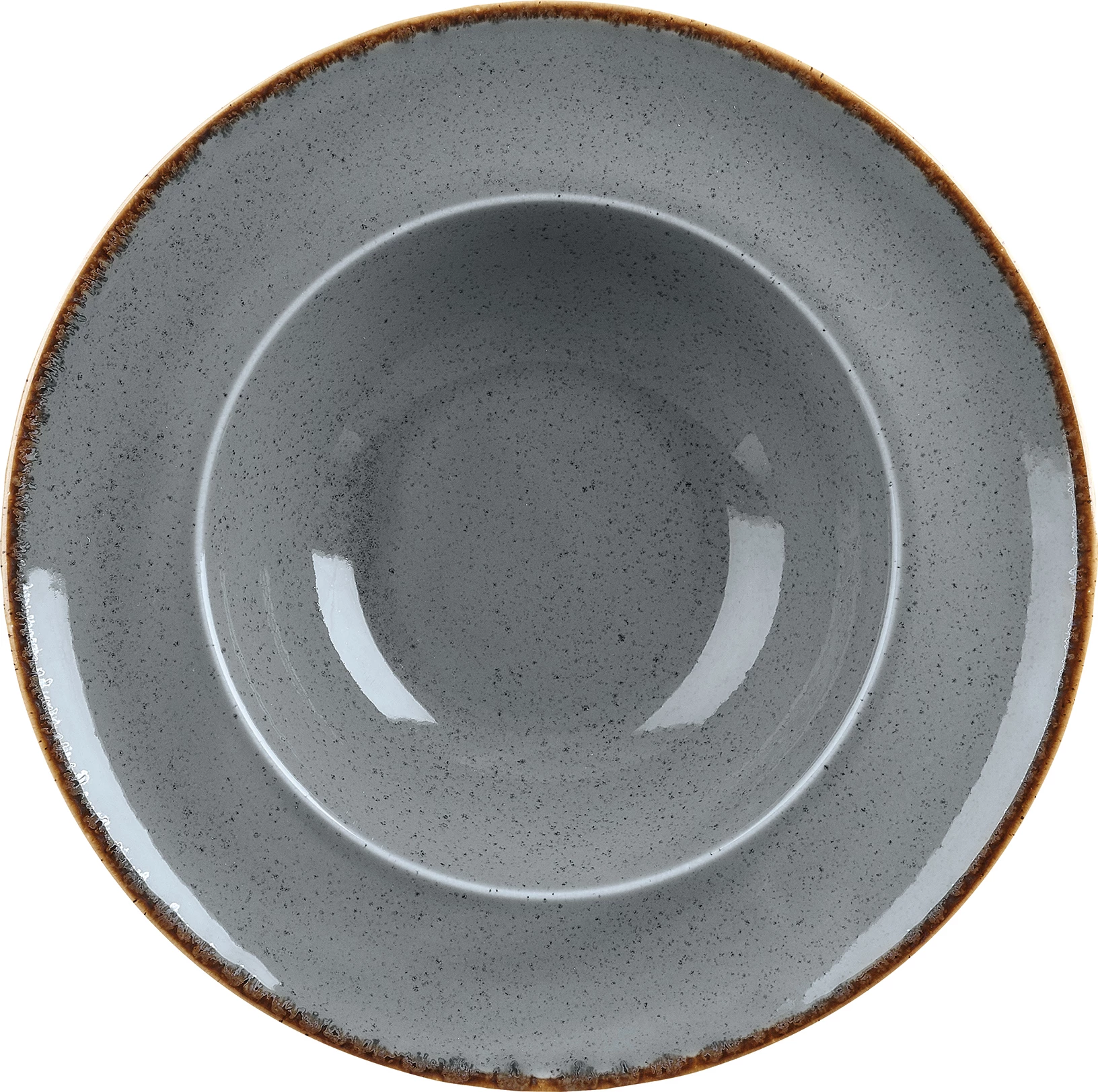 Pjatë pastash Porland Seasons Stone Ø300 mm, porcelan, gri e errët, set 6 copë