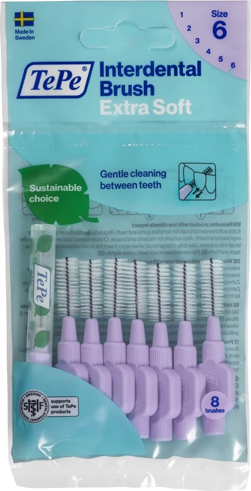 Furça ndërdhëmbësh TePe Extra Soft 1.1mm, 8 copë, lejla e çelët