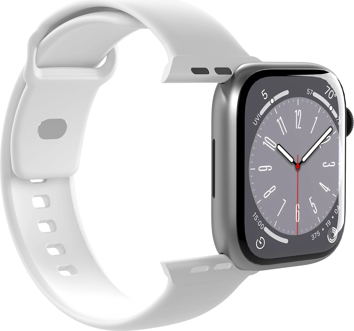 Rrip silikoni për Apple Watch Puro Icon, 38/40/41mm, i bardhë, 2 copë