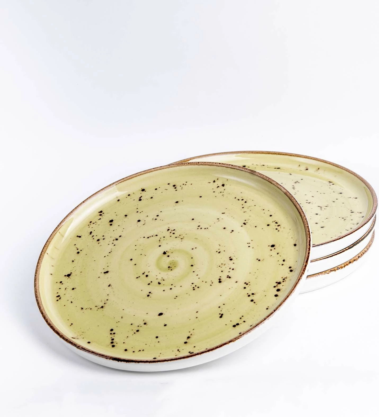 Pjatë porcelani Fine Dine Olive Ø210 mm, jeshile, set 6 copë