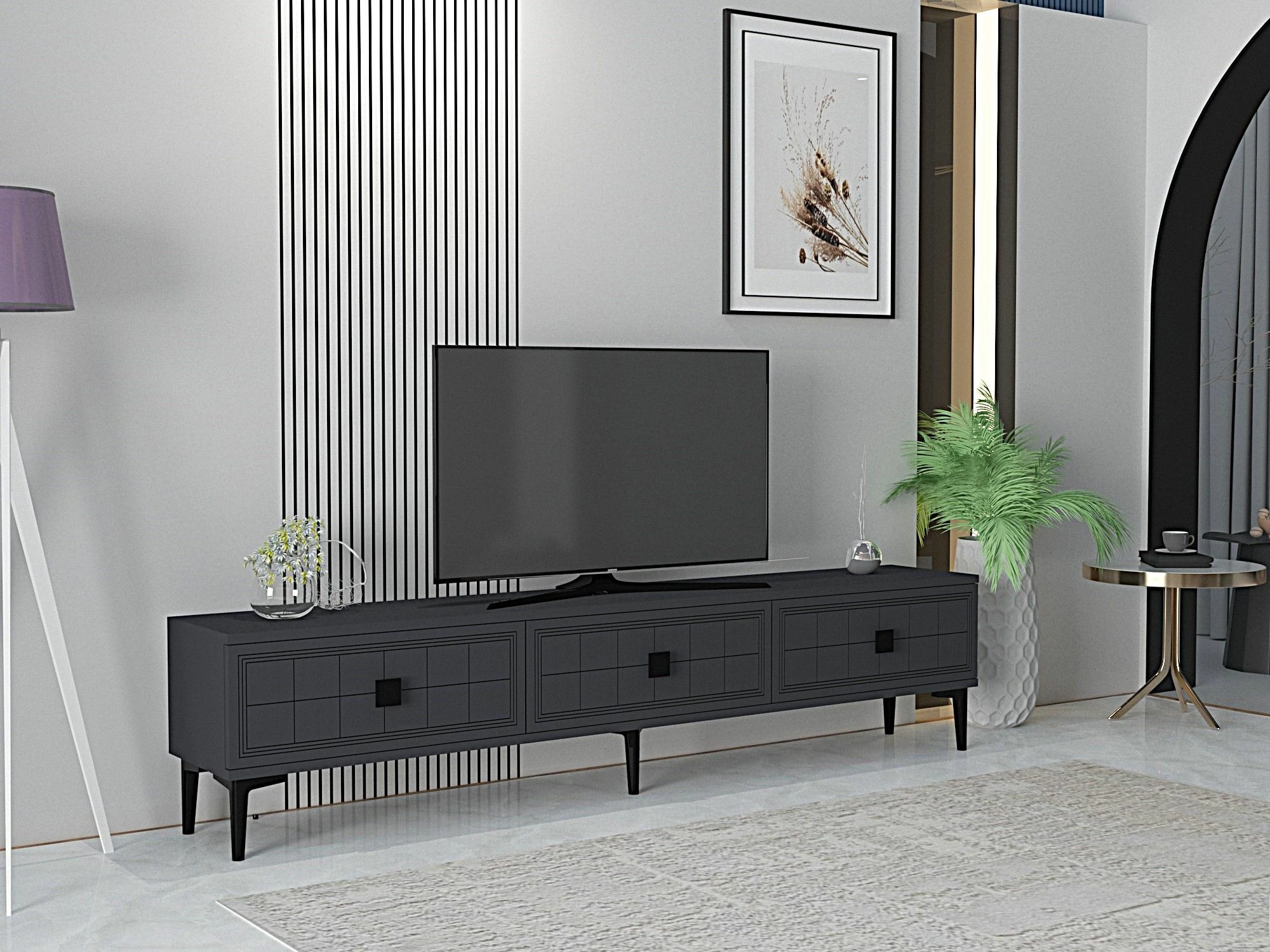Komodë TV Skye Decor, ngjyrë antracit, 180 cm