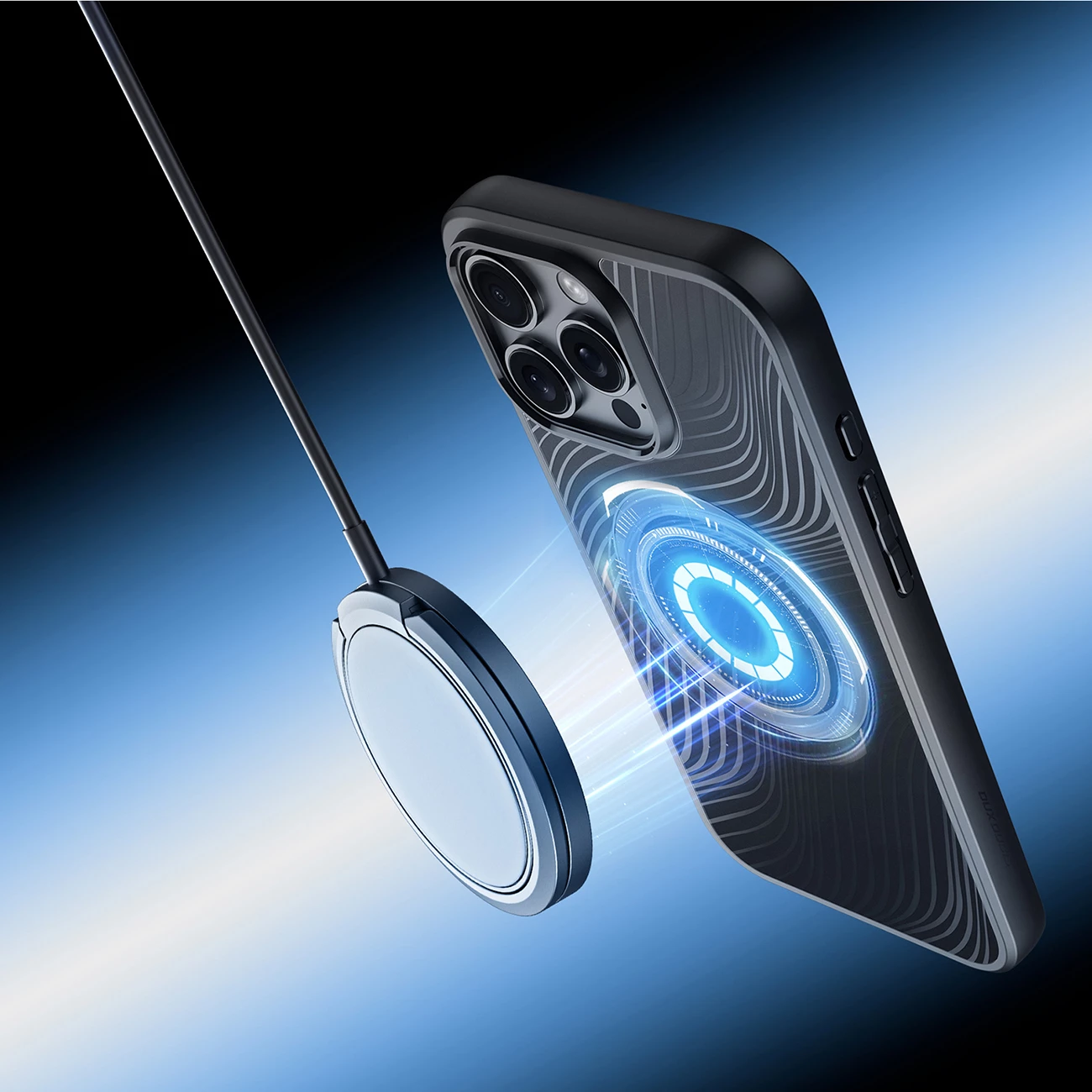 Mbështjellës Dux Ducis Aimo Mag për iPhone 16 Pro, MagSafe, i zi