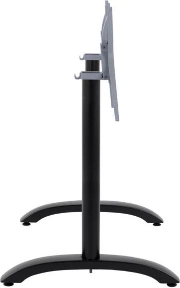 Baza alumini për tavolinë, dy kolona, FH468.01, ngjyrë e zezë matte, 84x60x73-93cm