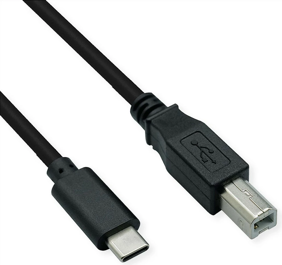 Kabllo USB ROLINE 11028336, USB-C në USB-B, 1.8 m, USB 2.0, e zezë