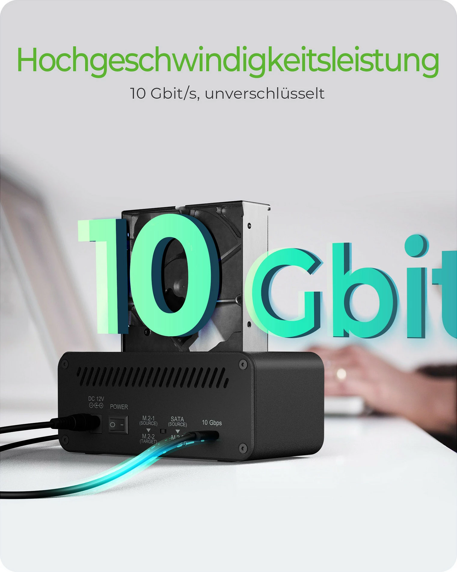 Docking stacion ICY BOX IB-2924MSCL-C31, USB-C USB 3.2 Gen 2 10Gbps, klonim offline, për HDD/SSD 2.5"/3.5" dhe M.2, i zi