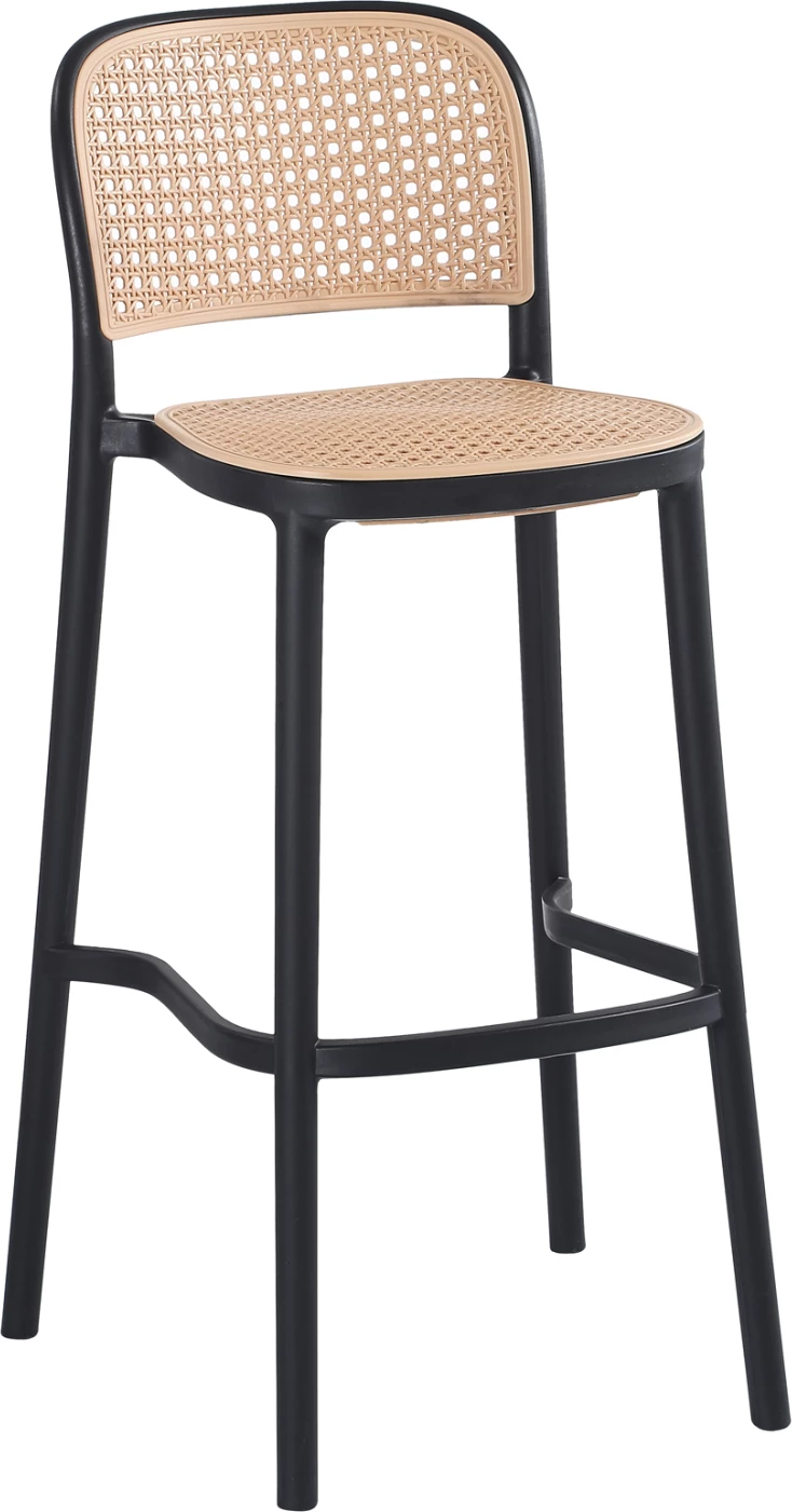 Karrige për bar, FH5939.02, polipropilen, e zezë-bezhë, 41x53x103H cm