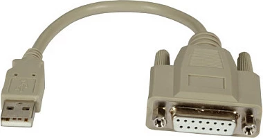 Adapter joystick EFB Elektronik, USB-A (M) në Gameport/DB15 (F), 0.2m, gri