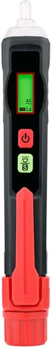 Detektor tensioni pa kontakt Habotest HT101, me ekran LCD, dritë LED, i zi me të kuqe