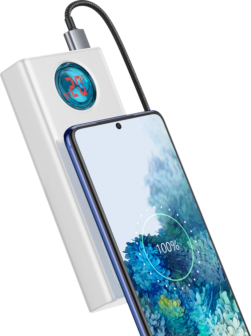 Powerbank Baseus Amblight 30000mAh, 65W, i bardhë