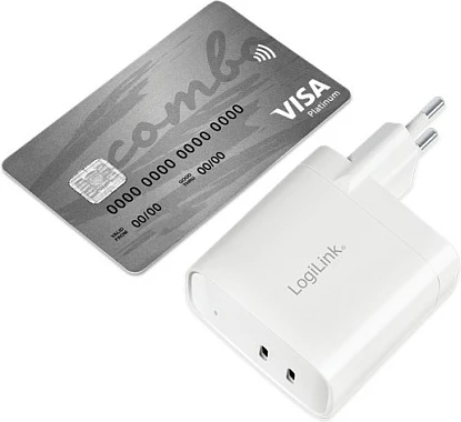 Karikues LogiLink 2xUSB-C 40W i bardhë