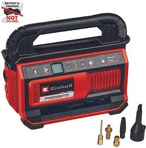 Kompresor hibrid Einhell PRESSITO 18/25, 18V/220V, pa bateri dhe karikues, kuq/zi